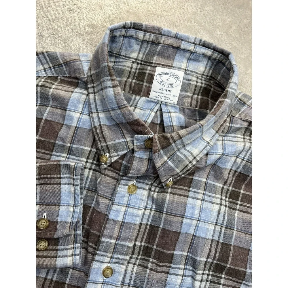 Brooks Brothers Regent Flannel Shirt Plaid Button Down Long Sleeve XL